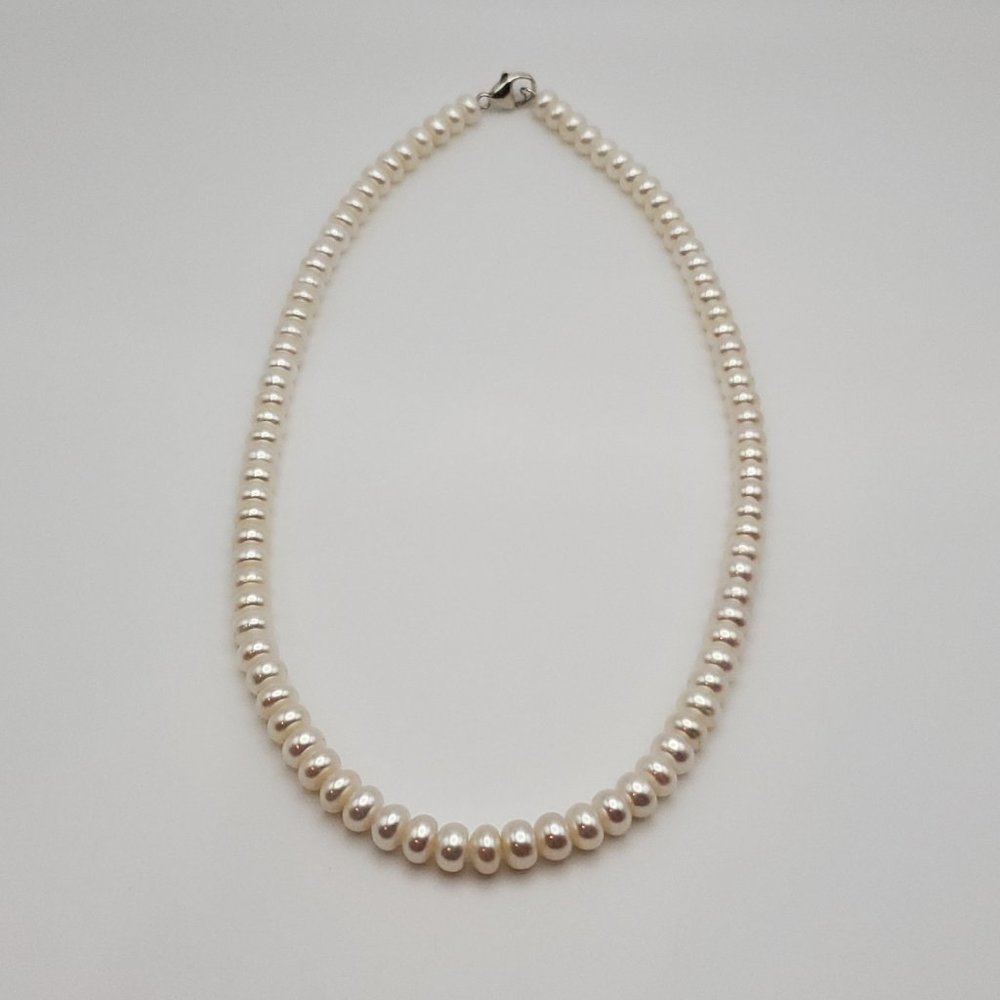 16 Inch 925 Sterling Silver Beautiful Pearls Necklace - Picture 2 of 7